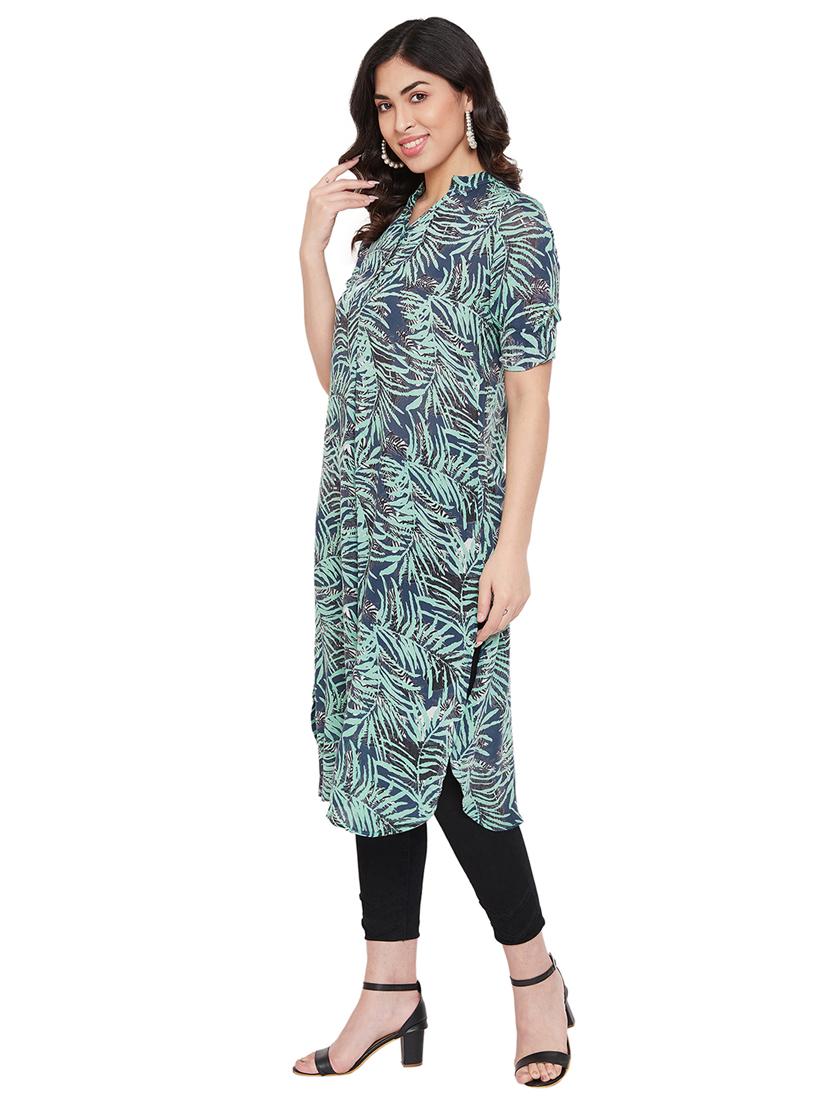printed straight kurta - 17661223 - Zoom Image - 2