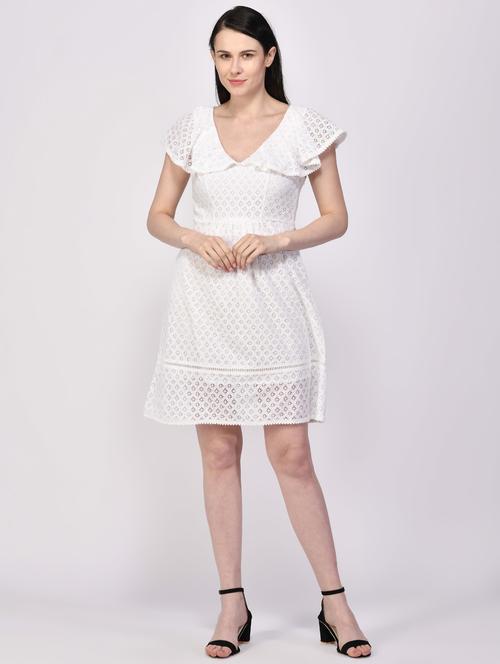 v neck laced dress - 17661224 - Very Small Image - 1