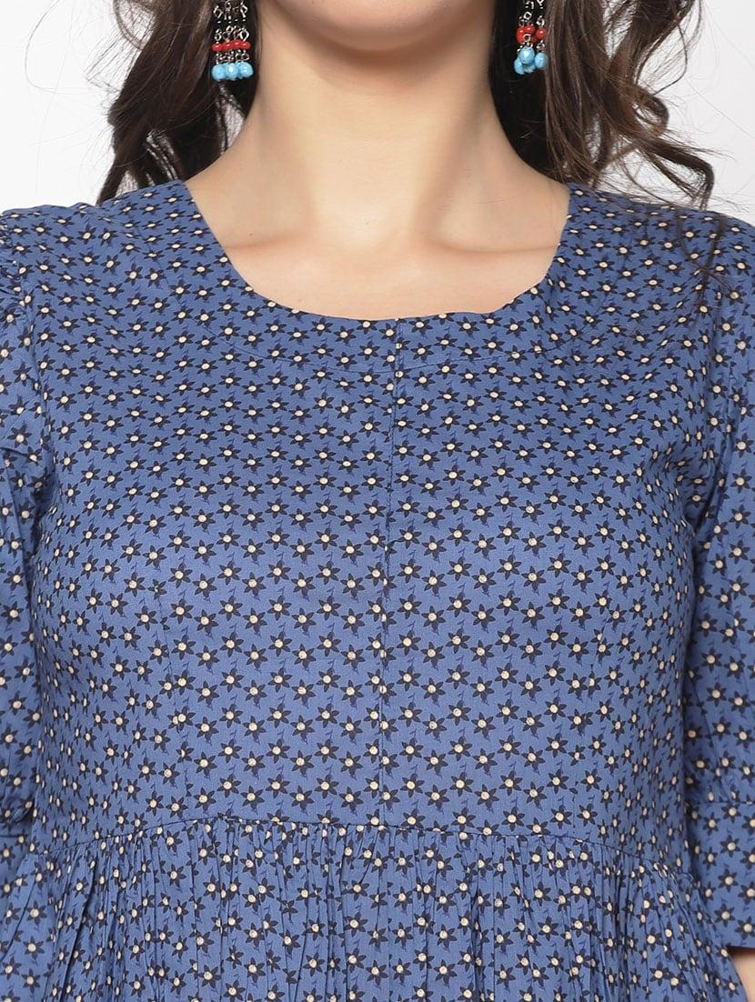 puff sleeves printed dress - 17661229 - Zoom Image - 5
