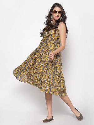boat neck printed dress - 17661232 - Standard Image - 4