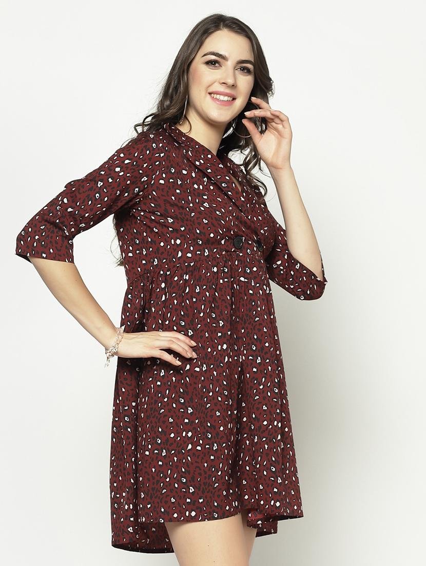 animal printed flared dress - 17661245 - Zoom Image - 2