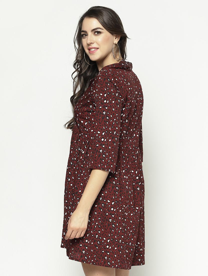 animal printed flared dress - 17661245 - Zoom Image - 3