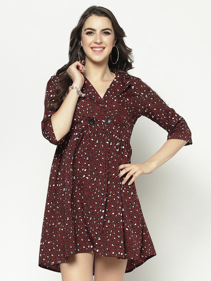 animal printed flared dress - 17661245 - Zoom Image - 4