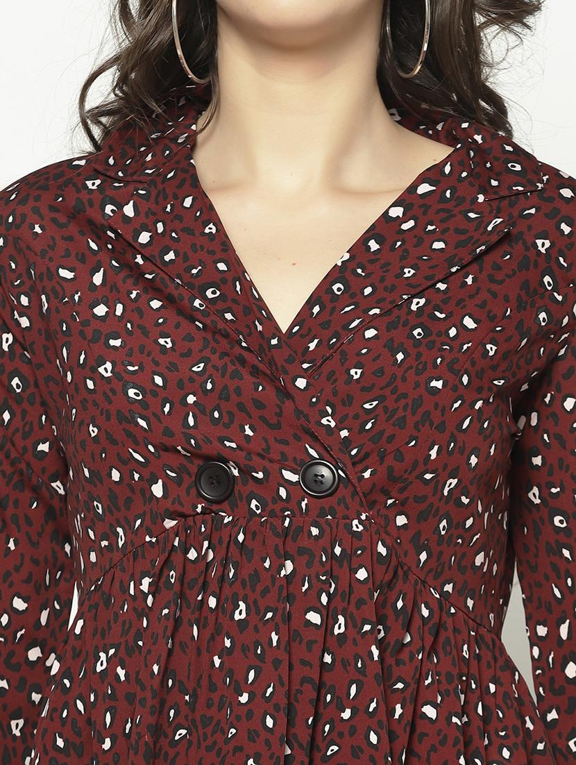 animal printed flared dress - 17661245 - Zoom Image - 6