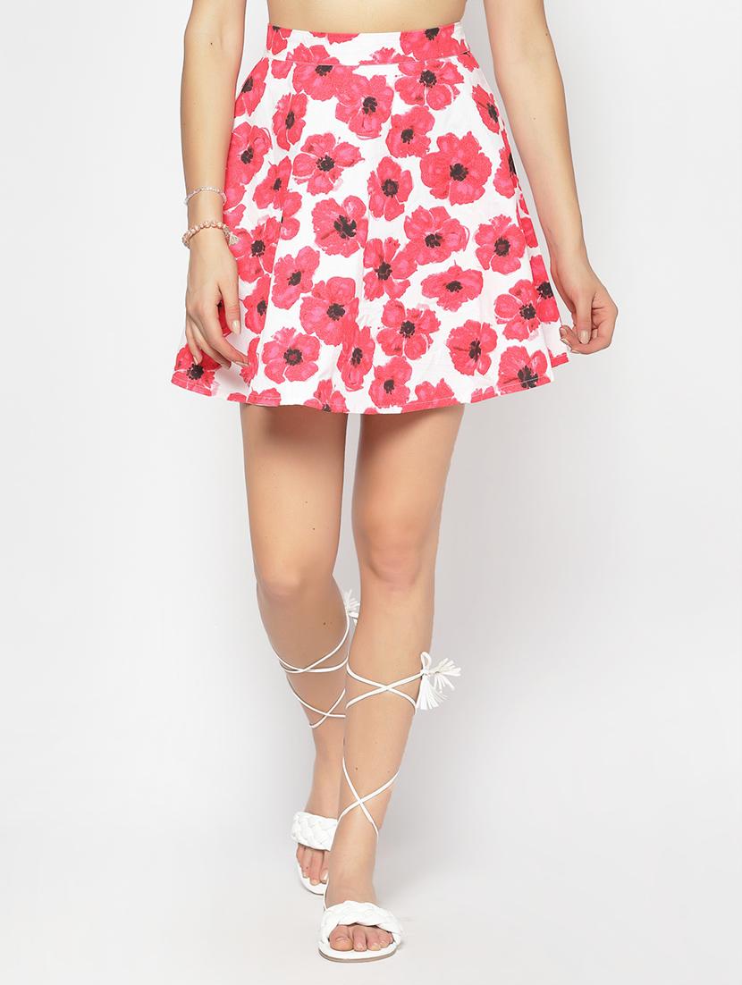 high rise floral skater skirt - 17661264 - Zoom Image - 1