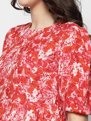 tie up back printed peplum top - 17661289 - Standard Image - 5