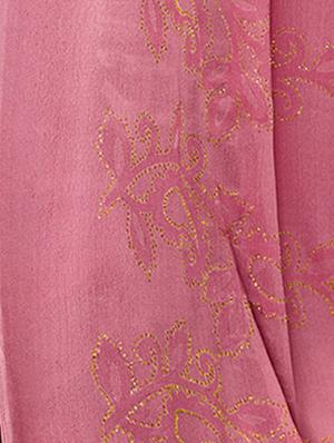 pink chiffon printed saree with blouse - 17661382 - Standard Image - 2