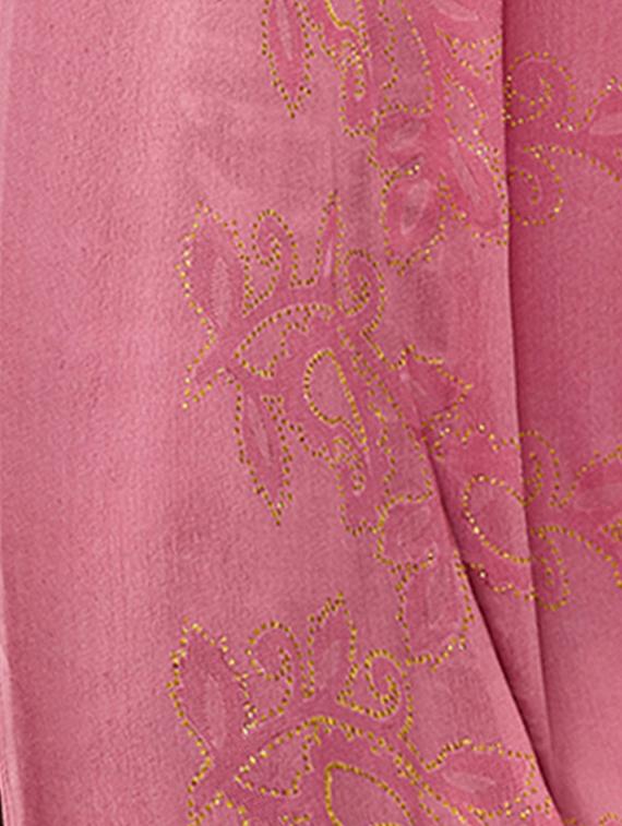 pink chiffon printed saree with blouse - 17661382 - Zoom Image - 2