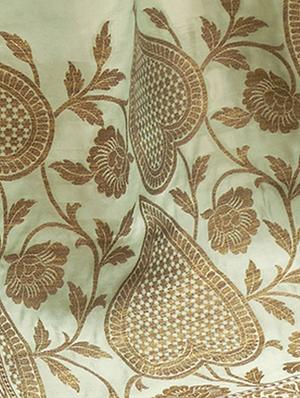 green art silk printed saree with blouse - 17661493 - Standard Image - 2