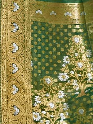 ethnic motifs woven saree with blouse - 17661763 - Standard Image - 2