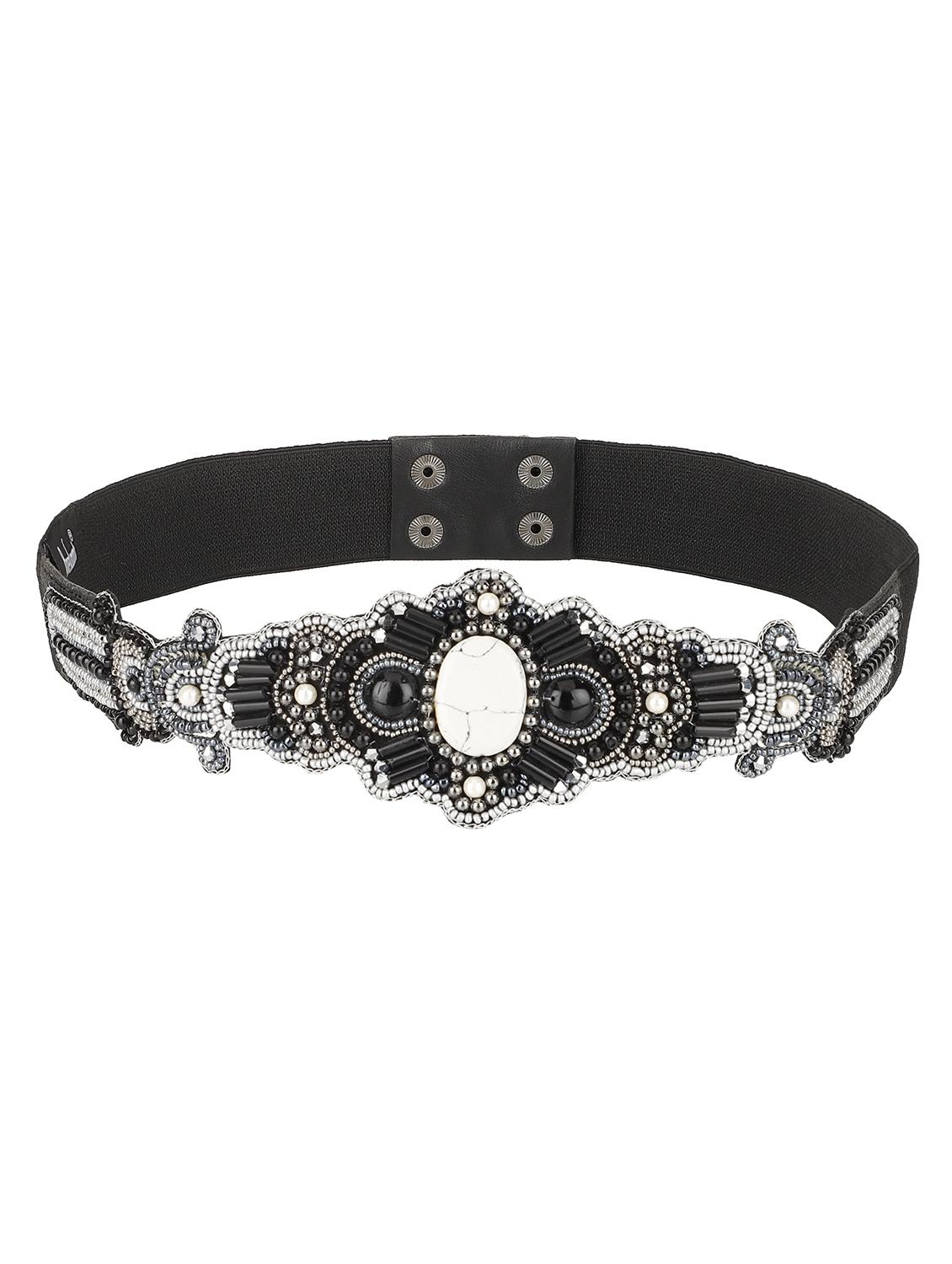 black embellished belt - 17662231 - Zoom Image - 1