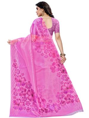 floral printed saree with blouse - 17662253 - Standard Image - 2