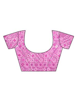floral printed saree with blouse - 17662253 - Standard Image - 3