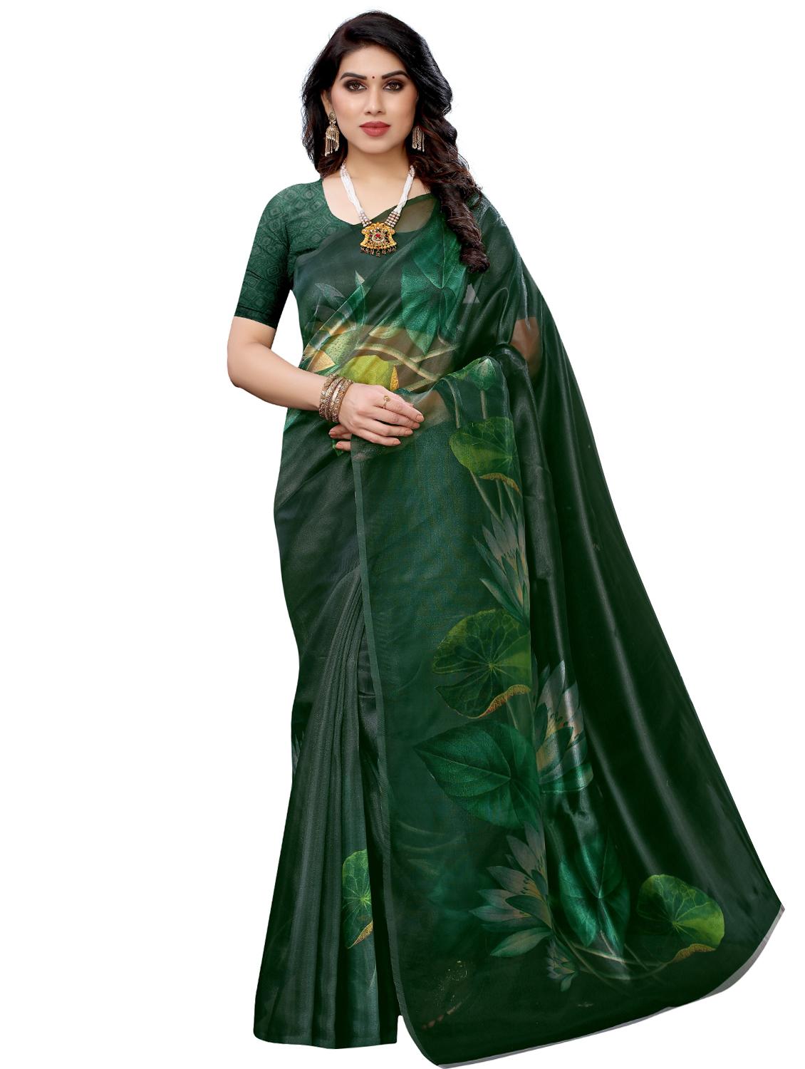 floral printed saree with blouse - 17662254 - Zoom Image - 1