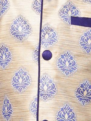 solid kurta pajama set with nehru jacket - 17662384 - Standard Image - 5