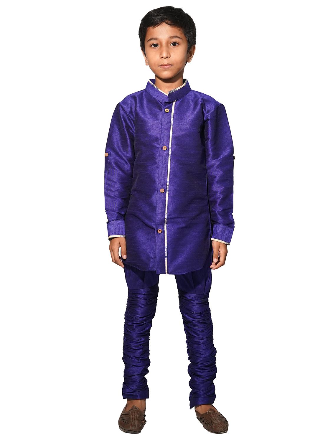 solid kurta pajama set with nehru jacket - 17662384 - Zoom Image - 4