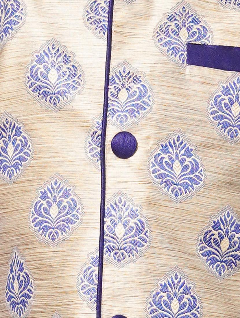 solid kurta pajama set with nehru jacket - 17662384 - Zoom Image - 5