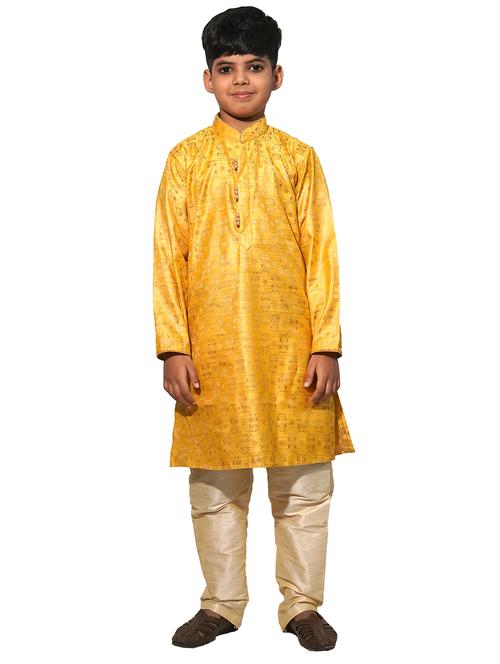 yellow printed kurta pajama set - 17662415 - Standard Image - 1