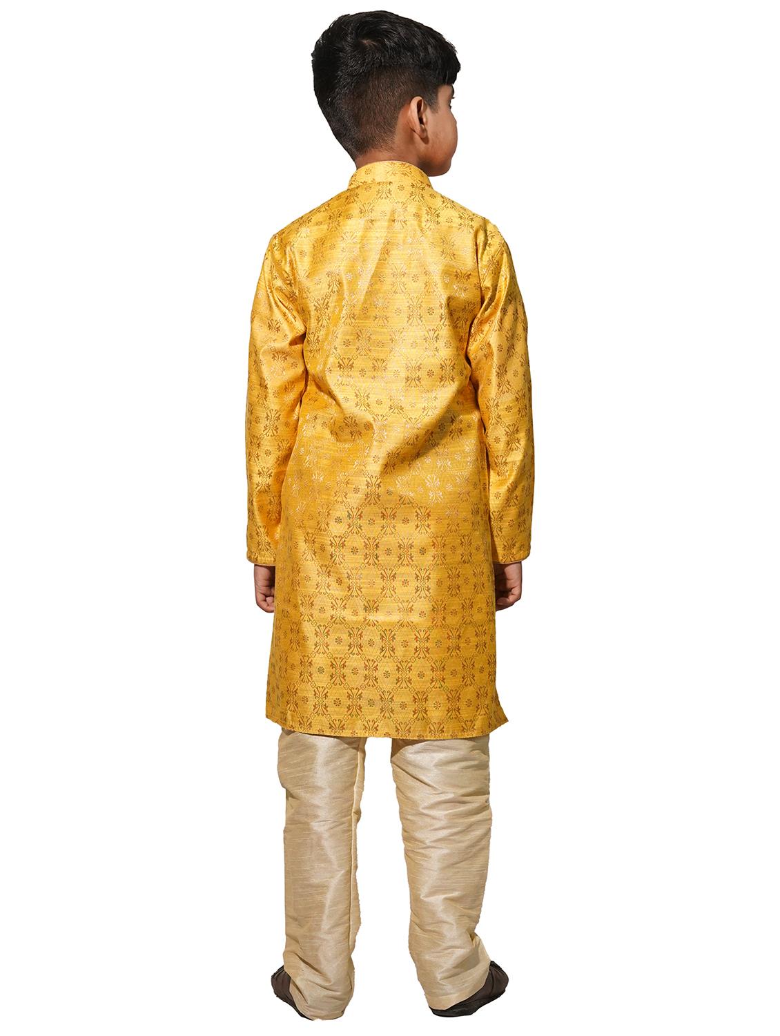 yellow printed kurta pajama set - 17662415 - Zoom Image - 3