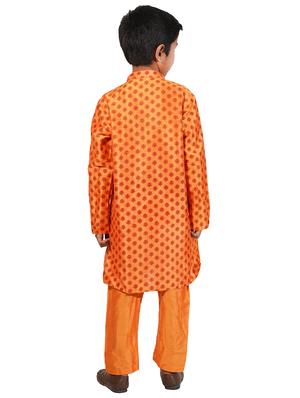 orange printed kurta pajama set - 17662416 - Standard Image - 3