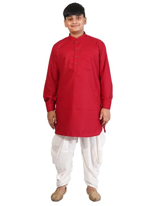 red solid kurta pajama set - 17662422 - Standard Image - 1