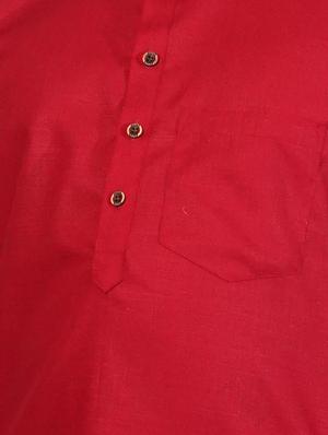 red solid kurta pajama set - 17662422 - Standard Image - 4