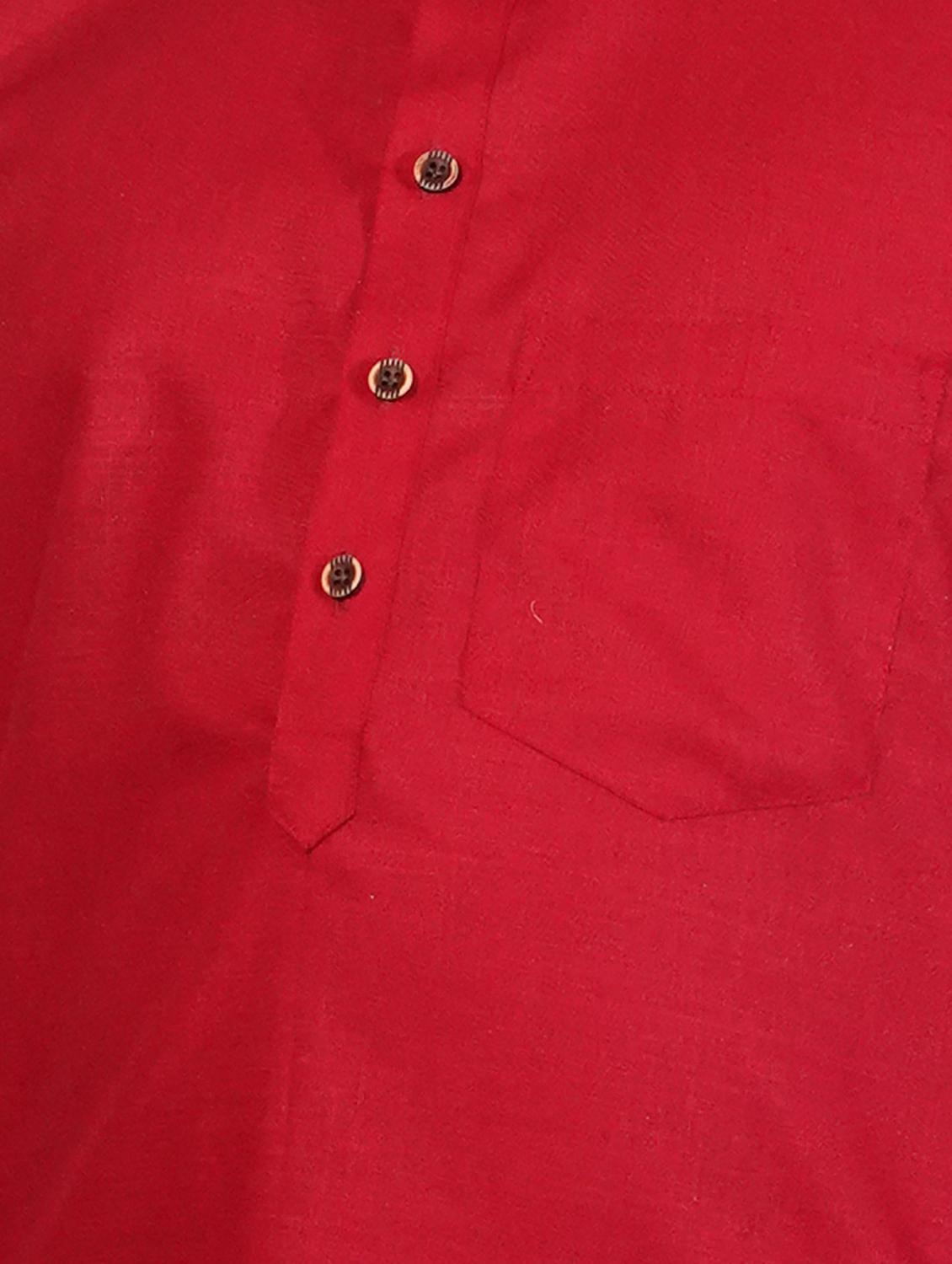 red solid kurta pajama set - 17662422 - Zoom Image - 4