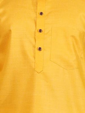 yellow solid kurta pajama set - 17662423 - Standard Image - 4