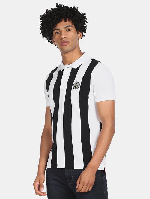 white striped polo t-shirt - 17662515 - Standard Image - 1