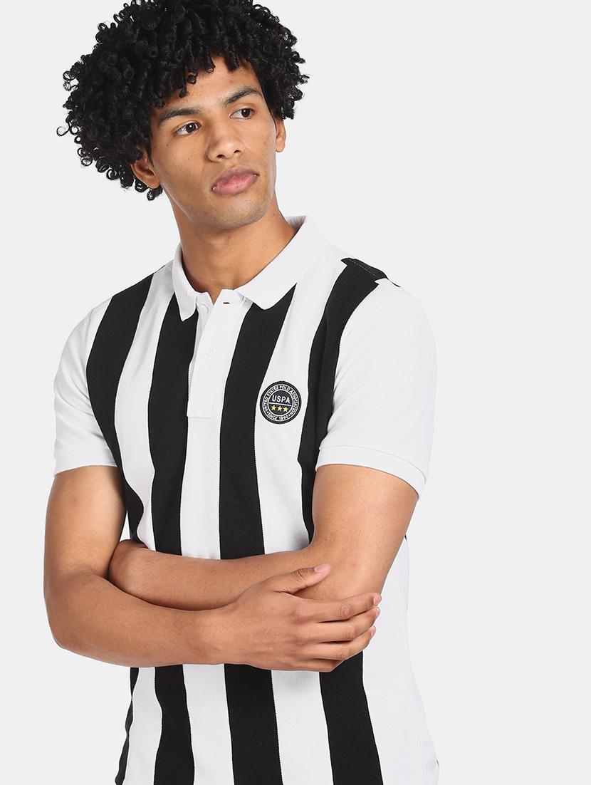 white striped polo t-shirt - 17662515 - Zoom Image - 2