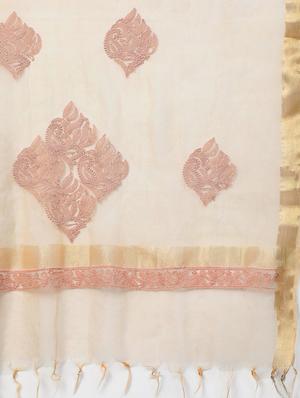 ada hand-embroidered beige chikankari dupatta - 17662797 - Standard Image - 2