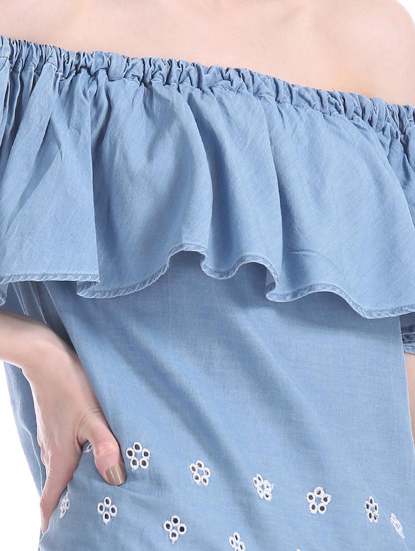 blue cotton regular top - 17663070 - Zoom Image - 5
