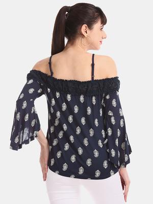 blue viscose regular top - 17663096 - Standard Image - 3