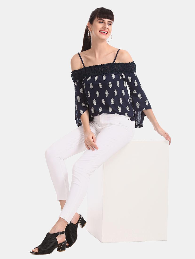 blue viscose regular top - 17663096 - Zoom Image - 4