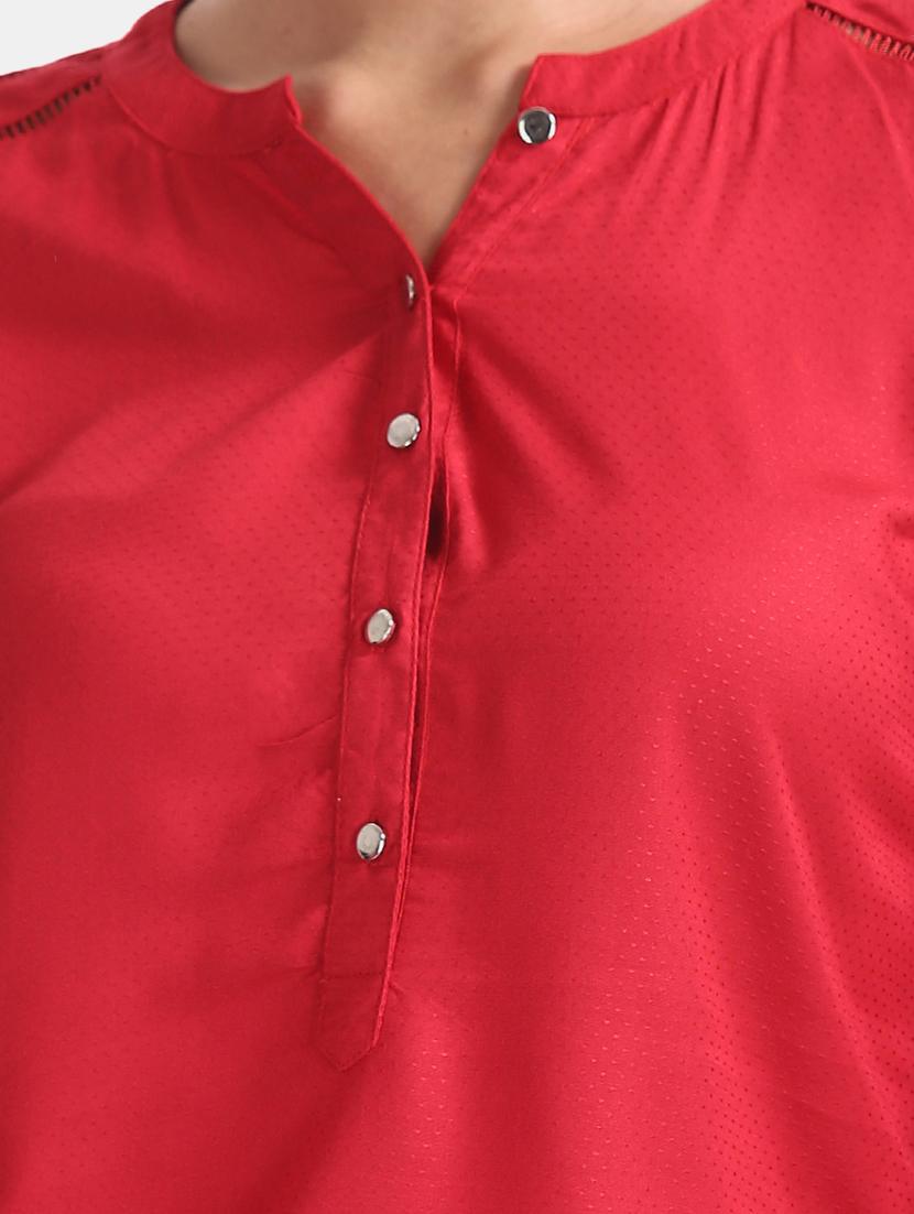 mandarin neck solid top - 17663119 - Zoom Image - 5