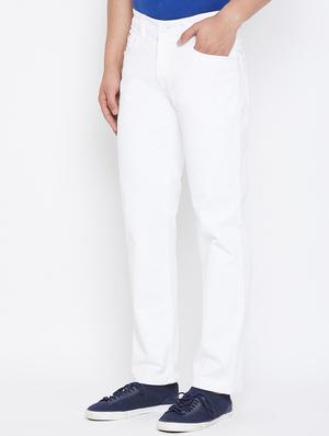 white plain denim jeans - 17663230 - Standard Image - 3