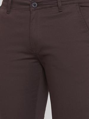 brown solid chinos - 17663243 - Standard Image - 5