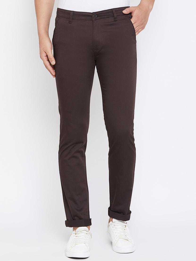 brown solid chinos - 17663243 - Zoom Image - 1