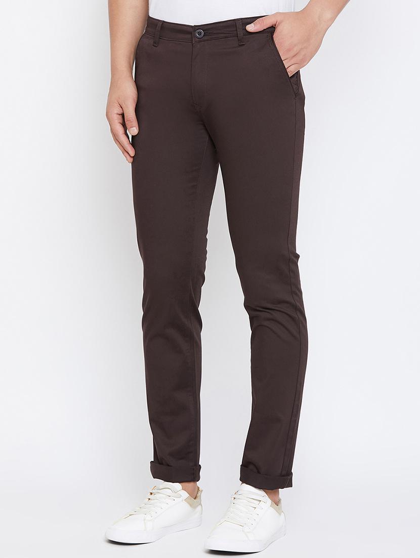 brown solid chinos - 17663243 - Zoom Image - 3