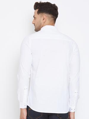 white solid casual shirt - 17663254 - Standard Image - 3