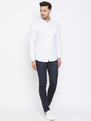 white solid casual shirt - 17663254 - Standard Image - 4