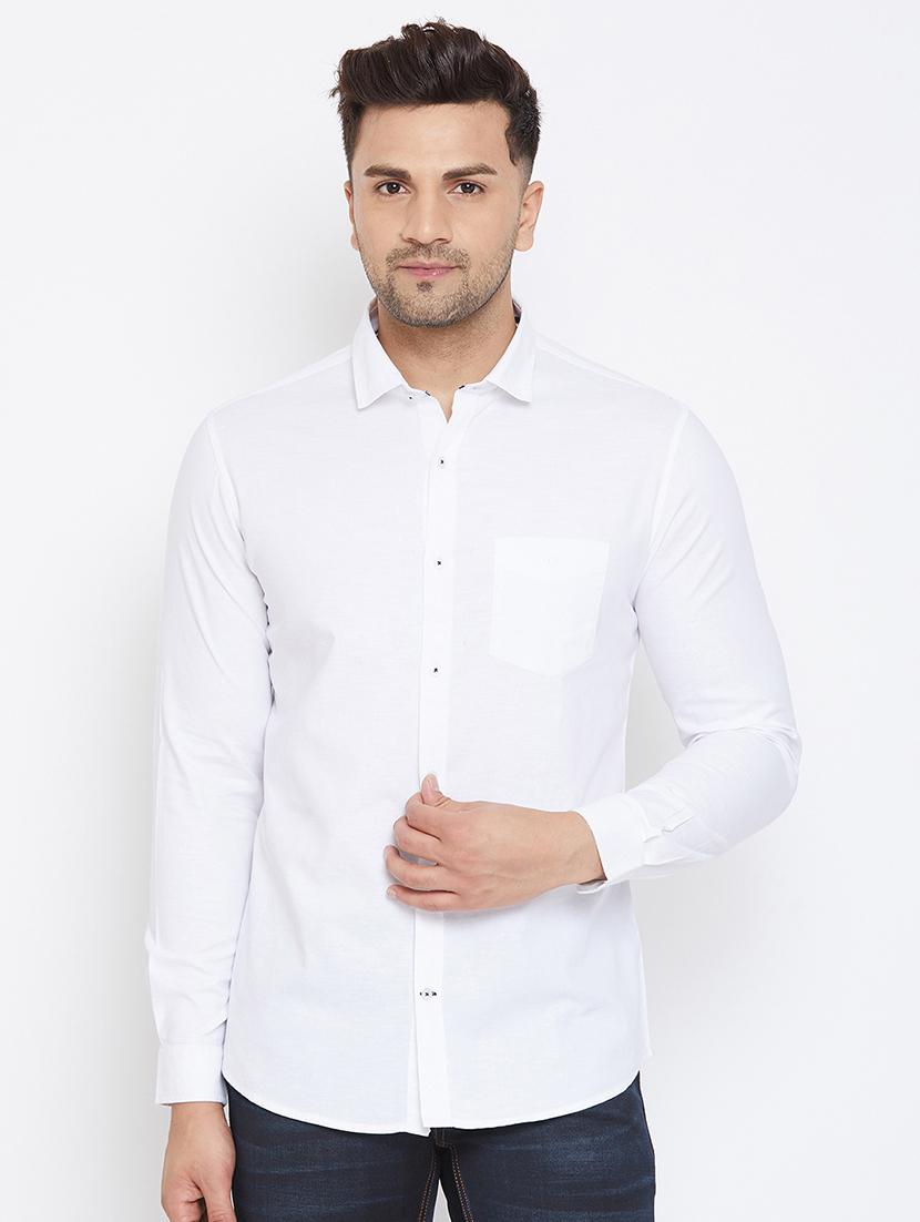 white solid casual shirt - 17663254 - Zoom Image - 1