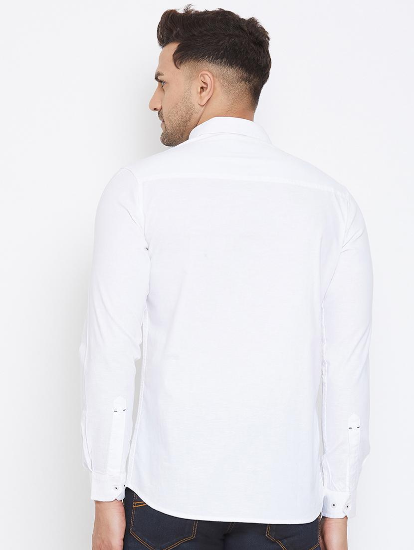 white solid casual shirt - 17663254 - Zoom Image - 3