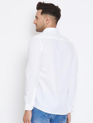 white solid casual shirt - 17663262 - Standard Image - 3