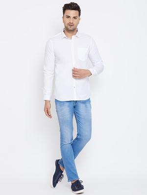 white solid casual shirt - 17663262 - Standard Image - 4