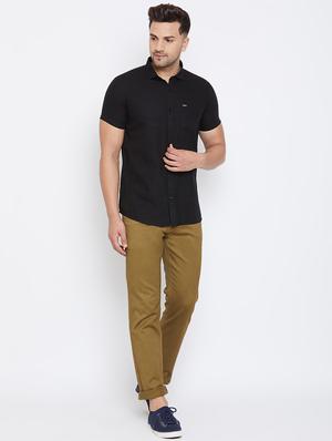 black solid casual shirt - 17663263 - Standard Image - 4