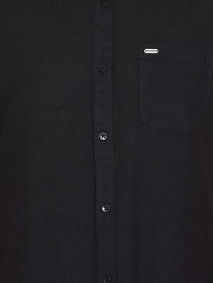 black solid casual shirt - 17663263 - Standard Image - 5