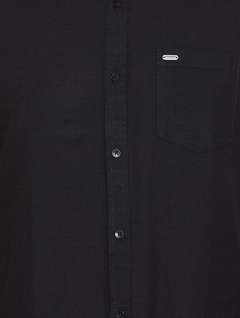 black solid casual shirt - 17663263 - Zoom Image - 5