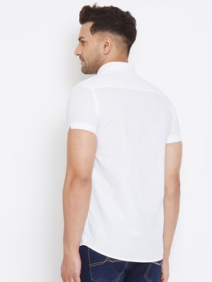 white solid casual shirt - 17663269 - Standard Image - 3