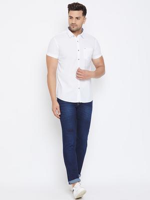 white solid casual shirt - 17663269 - Standard Image - 4
